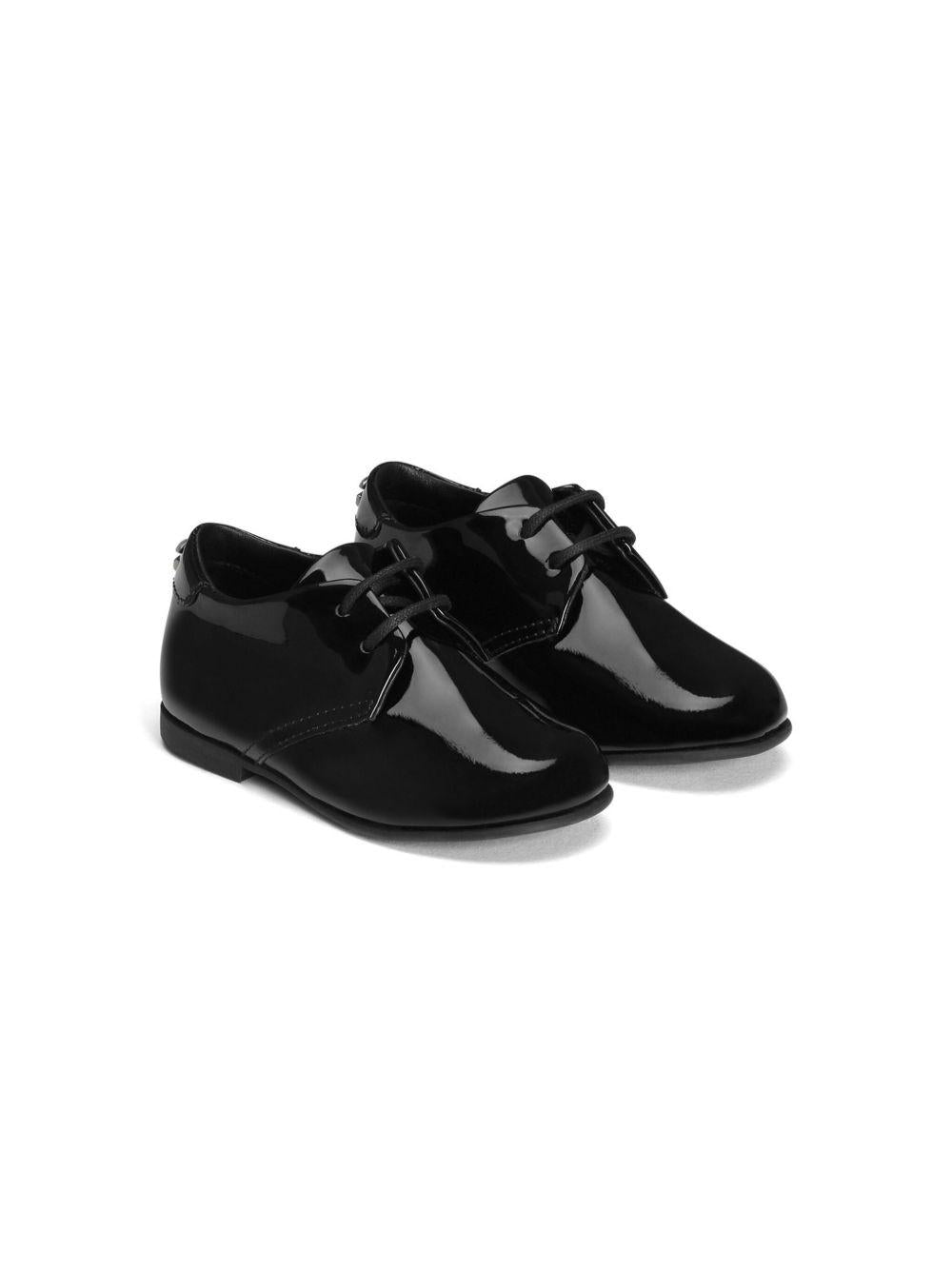 Brogues verniciate per bambino Dolce & Gabbana Kids nero con finitura lucida – Accessorio premium elegante