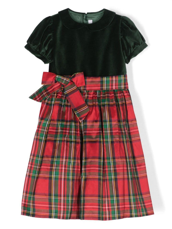 Abito a trapezio con motivo tartan – Accessorio premium elegante