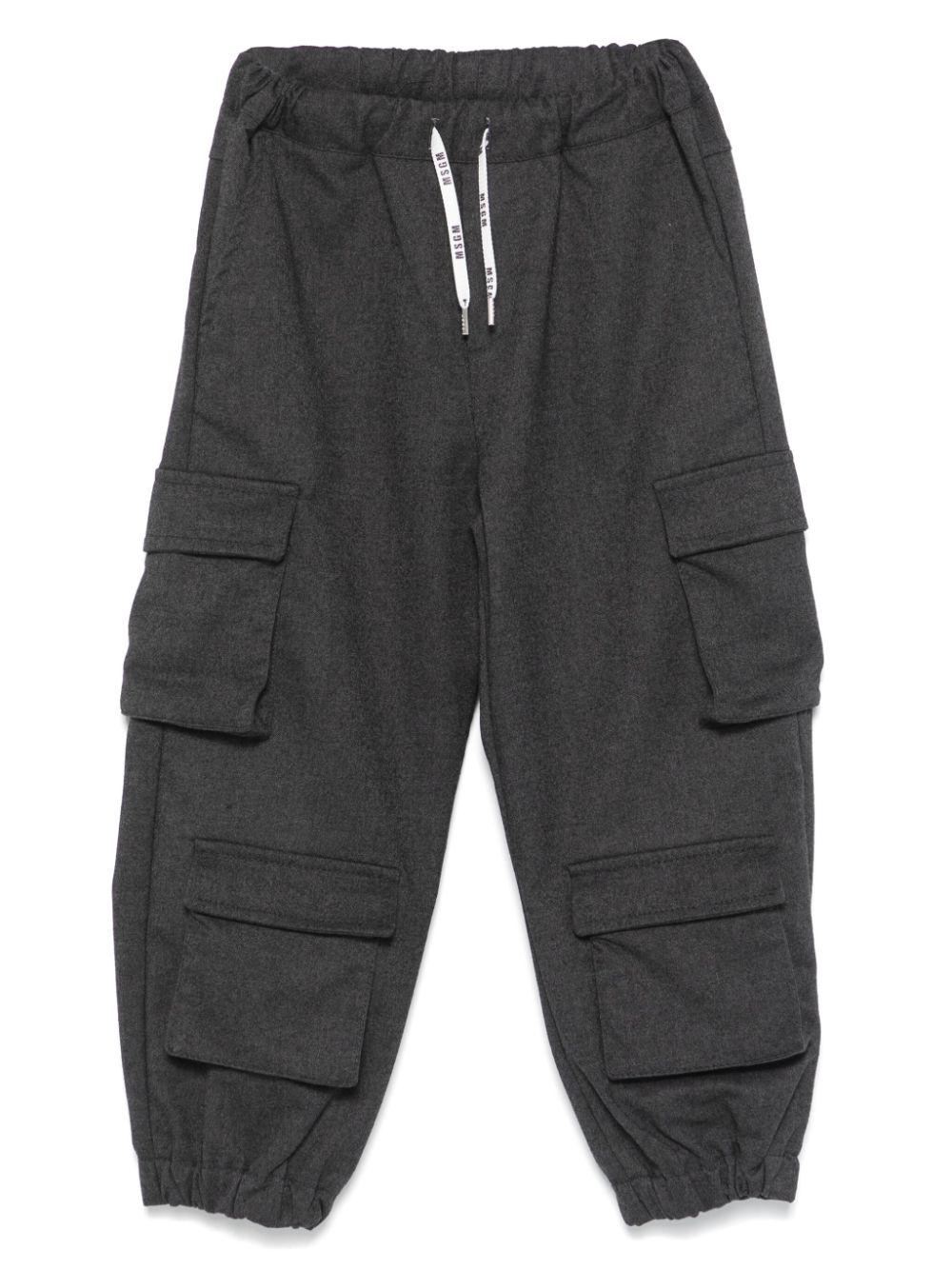 Pantaloni per bambino MSGM Kids grigio modello cargo affusolato – Accessorio premium elegante