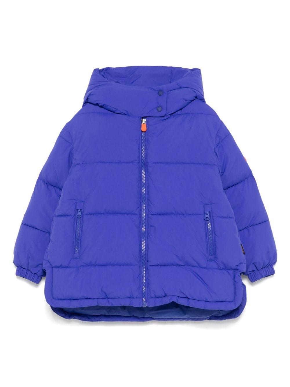 Giubbino per bambina Save The Duck Kids Glenda blu con orlo asimmetrico – Accessorio premium elegante