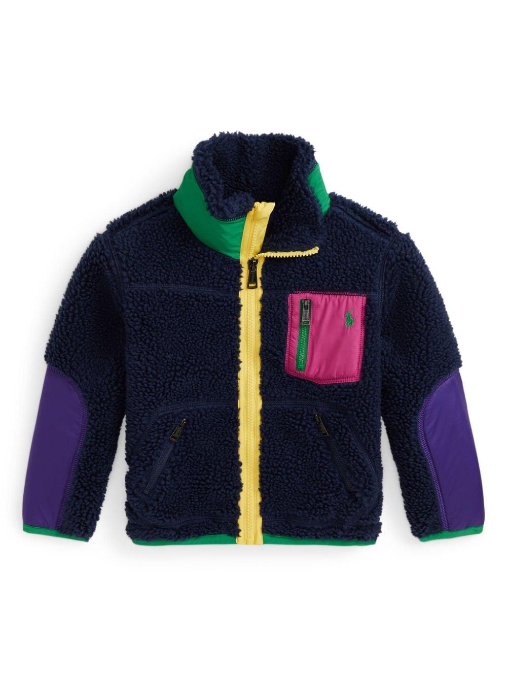 Giubbino per bambina Ralph Lauren Kids Polo Pony blu in finto shearling – Accessorio premium elegante