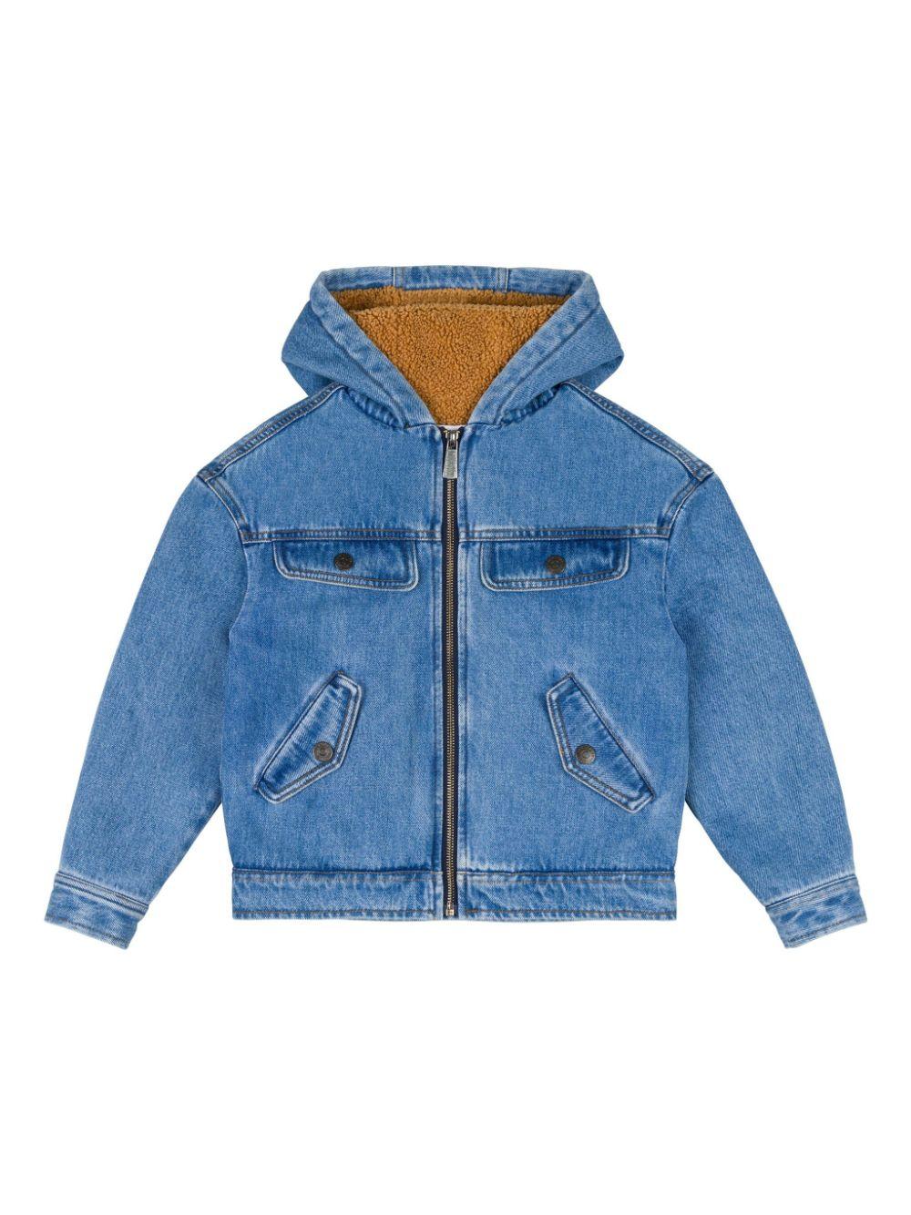 Giubbino per bambino Moschino Kids in denim con interno in pelliccia – Accessorio premium elegante