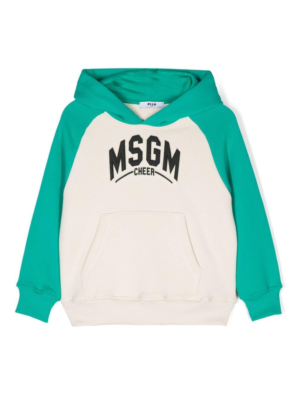 Felpa con cappuccio con logo ricamato per bambino MSGM Kids multicolor con tasca anteriore a marsupio – Accessorio premium elegante