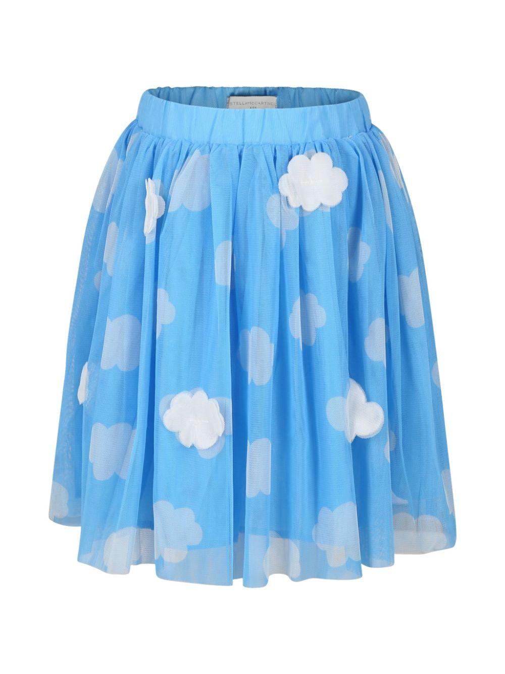 Gonna azzurra in tulle per bambina con stampa nuvole Stella McCartney Kids – Accessorio premium elegante
