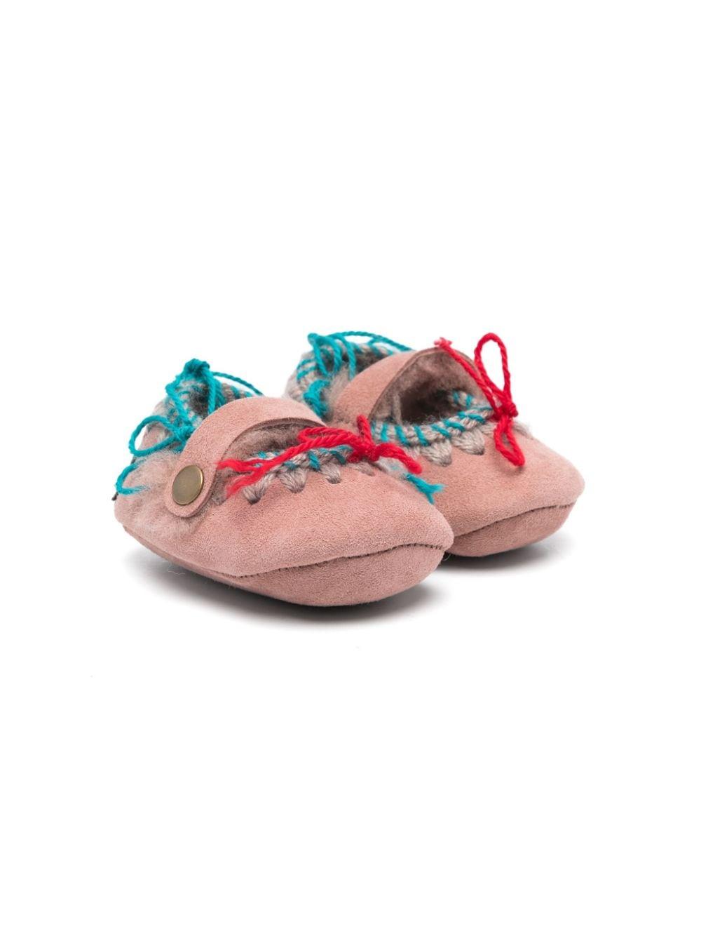 Ballerine con applicazione per neonata Mou Kids rosa con design slip-on – Accessorio premium elegante