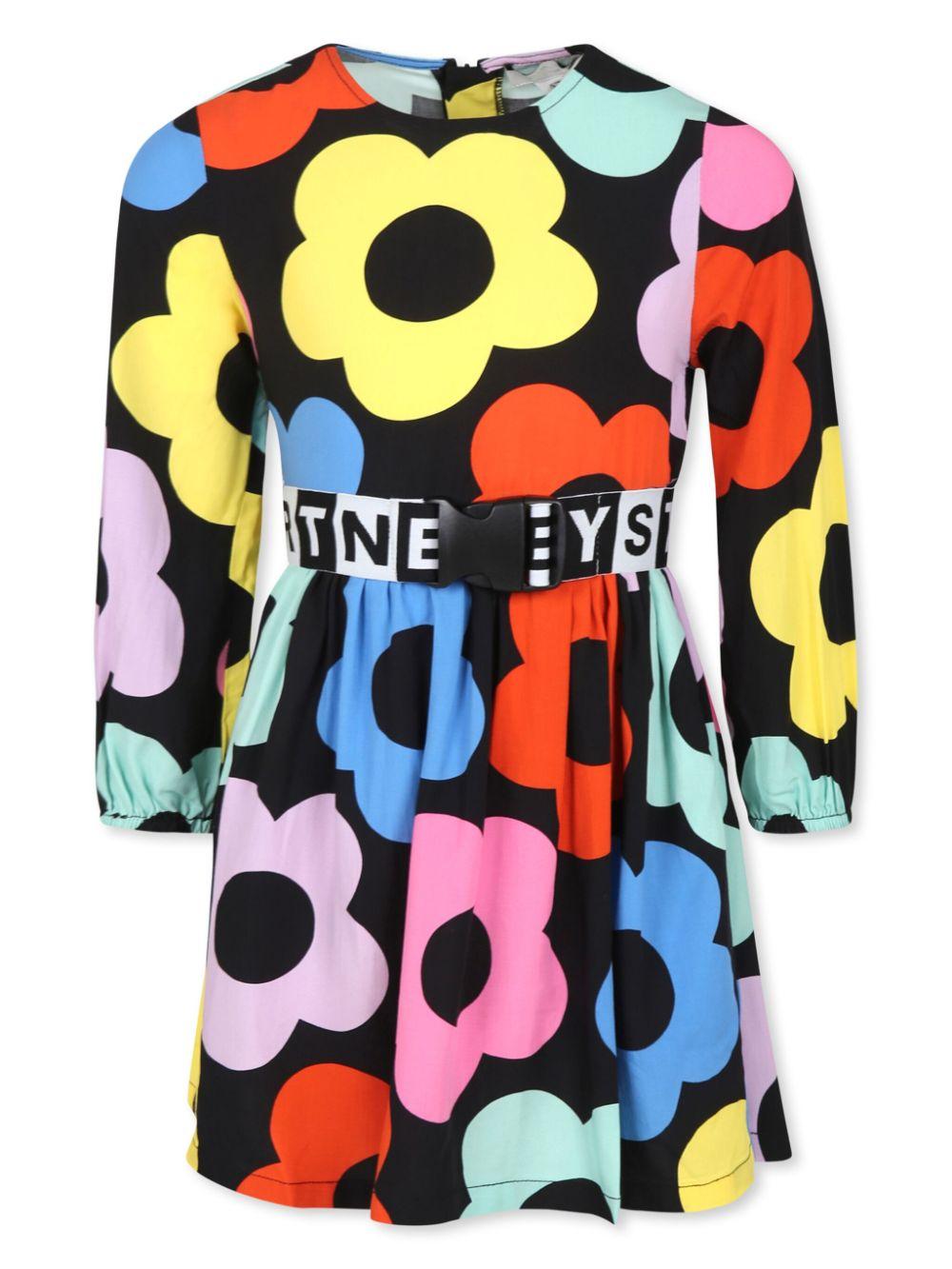Abito per bambina Stella McCartney Kids nero a fiori – Accessorio premium elegante