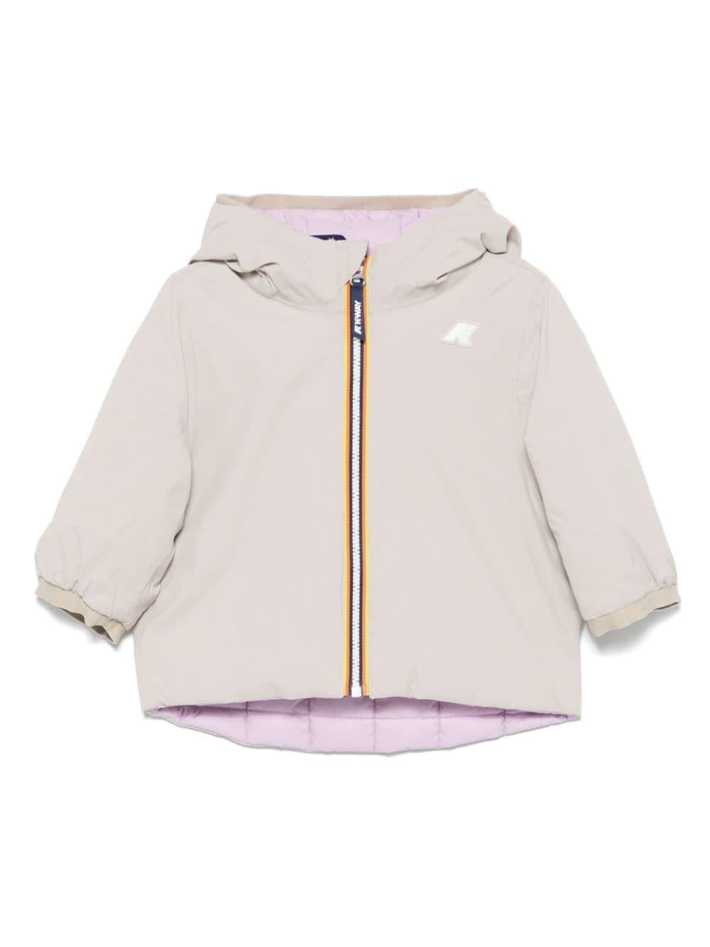 Giubbino per neonata K Way Kids Le Vrai 3.0 Claude beige con fodera trapuntata – Accessorio premium elegante
