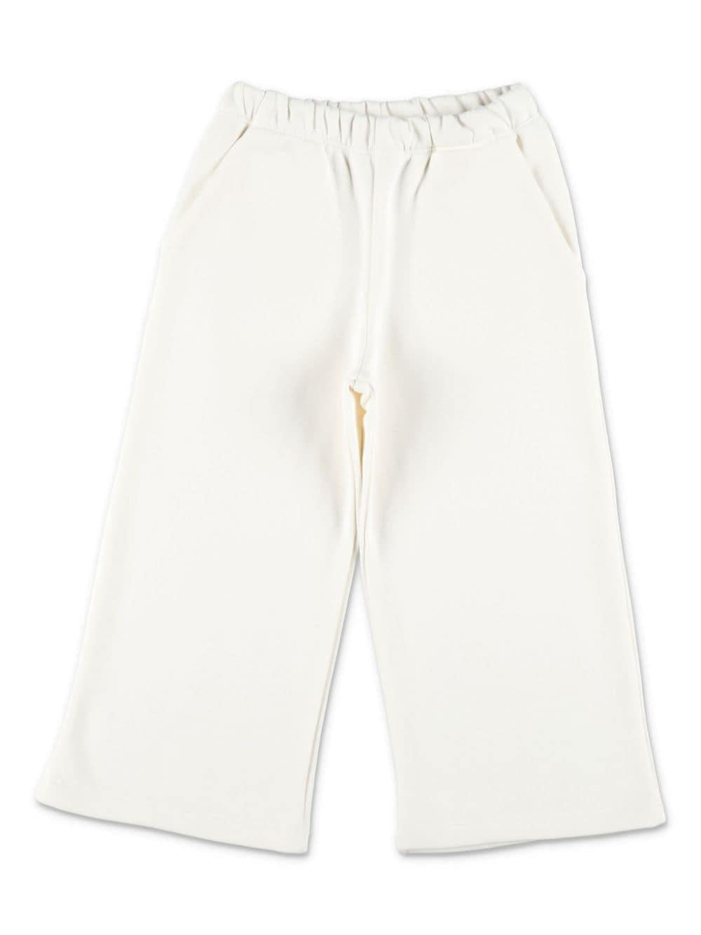 Pantaloni sportivi per bambina Douuod Kids bianco con logo – Accessorio premium elegante