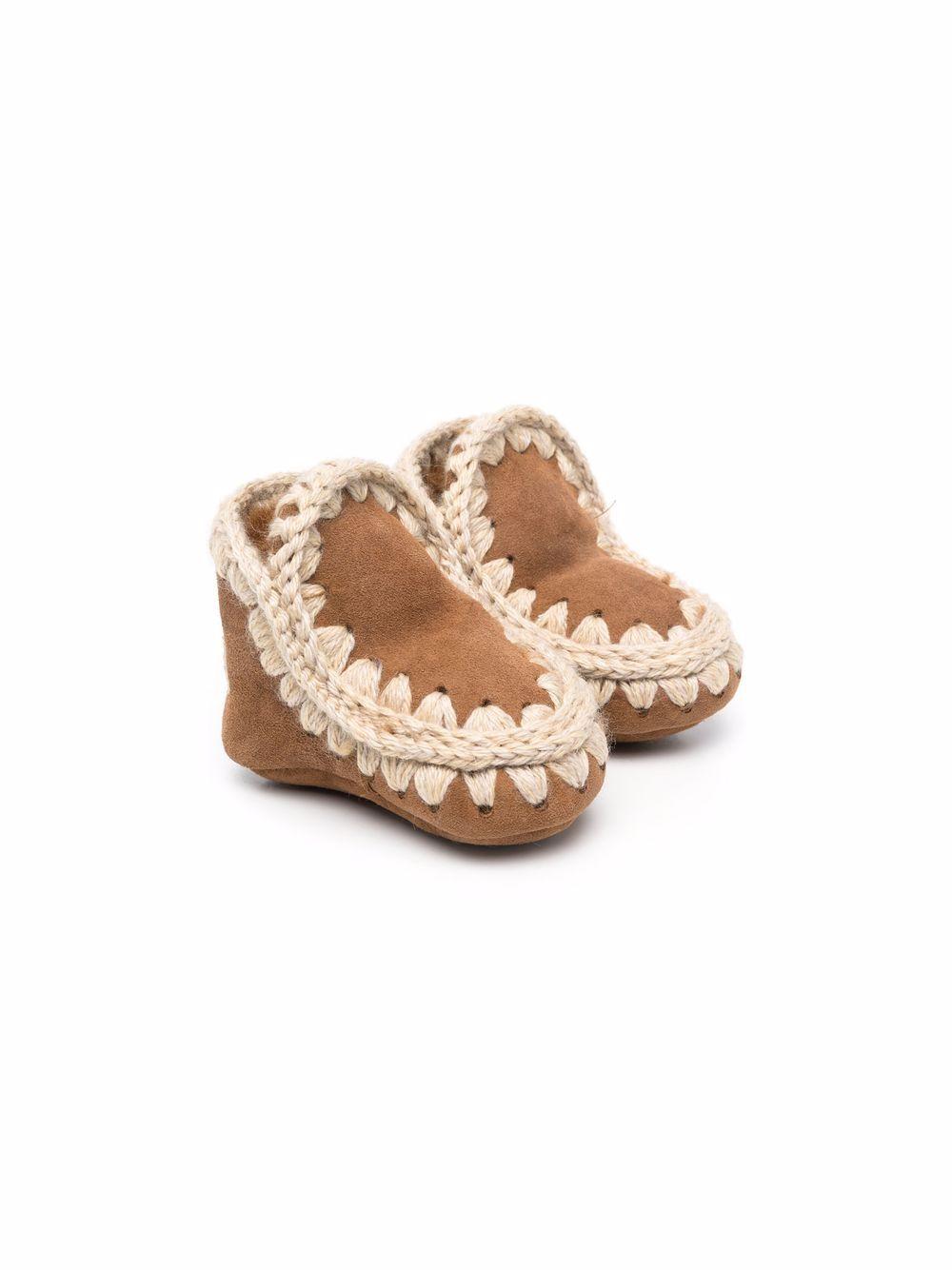Stivali Eskimo per neonati Mou Kids marroni con fodera in pelle – Accessorio premium elegante
