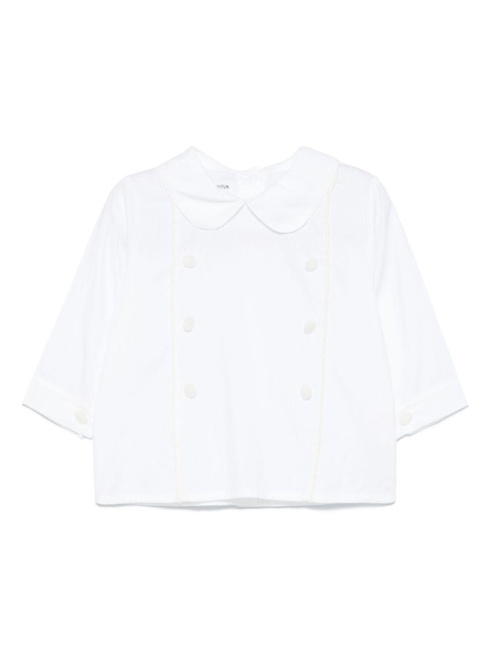 Camicia per neonato Jesurum bianco con doppi bottoni decorativi – Accessorio premium elegante