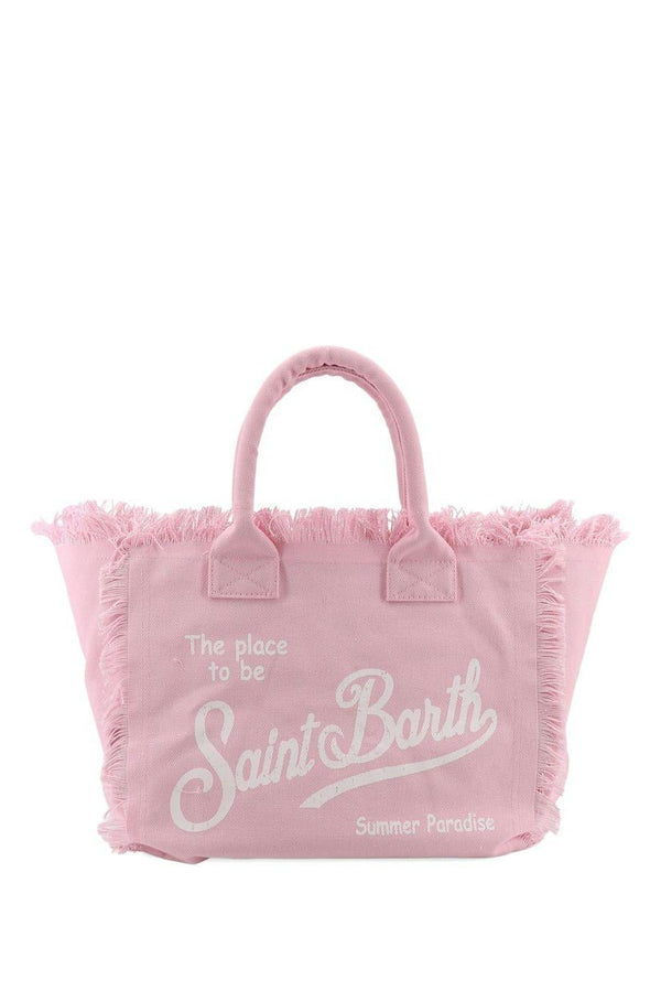 Borsa Vanity in canvas rosa polvere