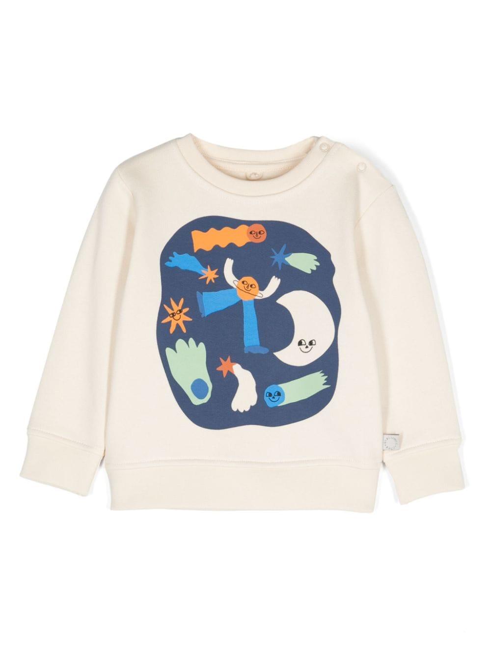 Felpa per neonato Stella McCartney Kids bianco con stampa logo – Accessorio premium elegante