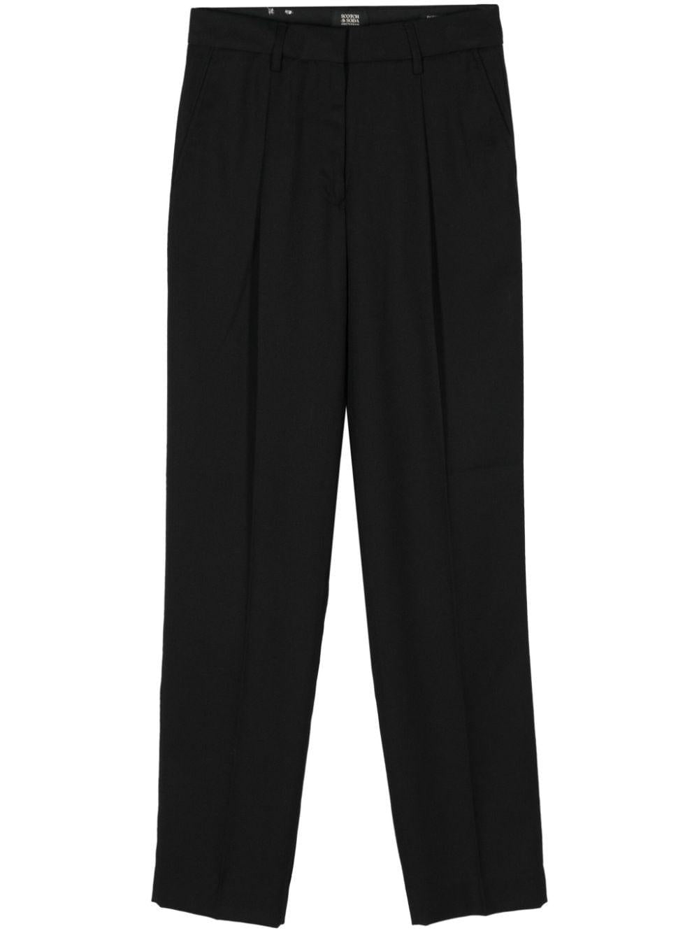Pantaloni plissettati per donna Scotch & Soda nero con piega stirata – Accessorio premium elegante