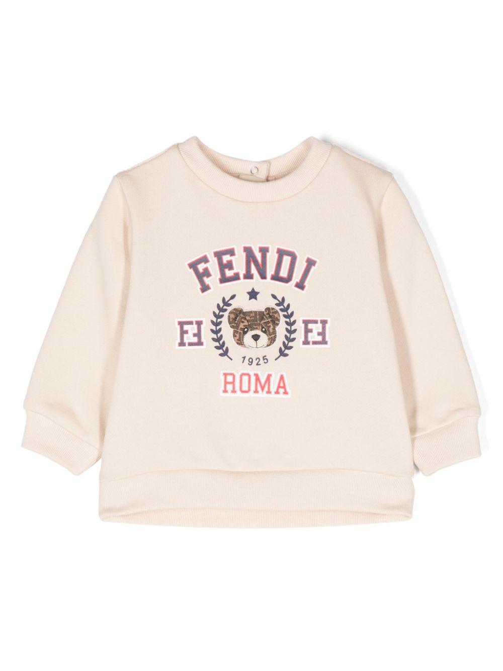 Felpa con stampa grafica per neonato Fendi Kids rosa con maniche lunghe – Accessorio premium elegante