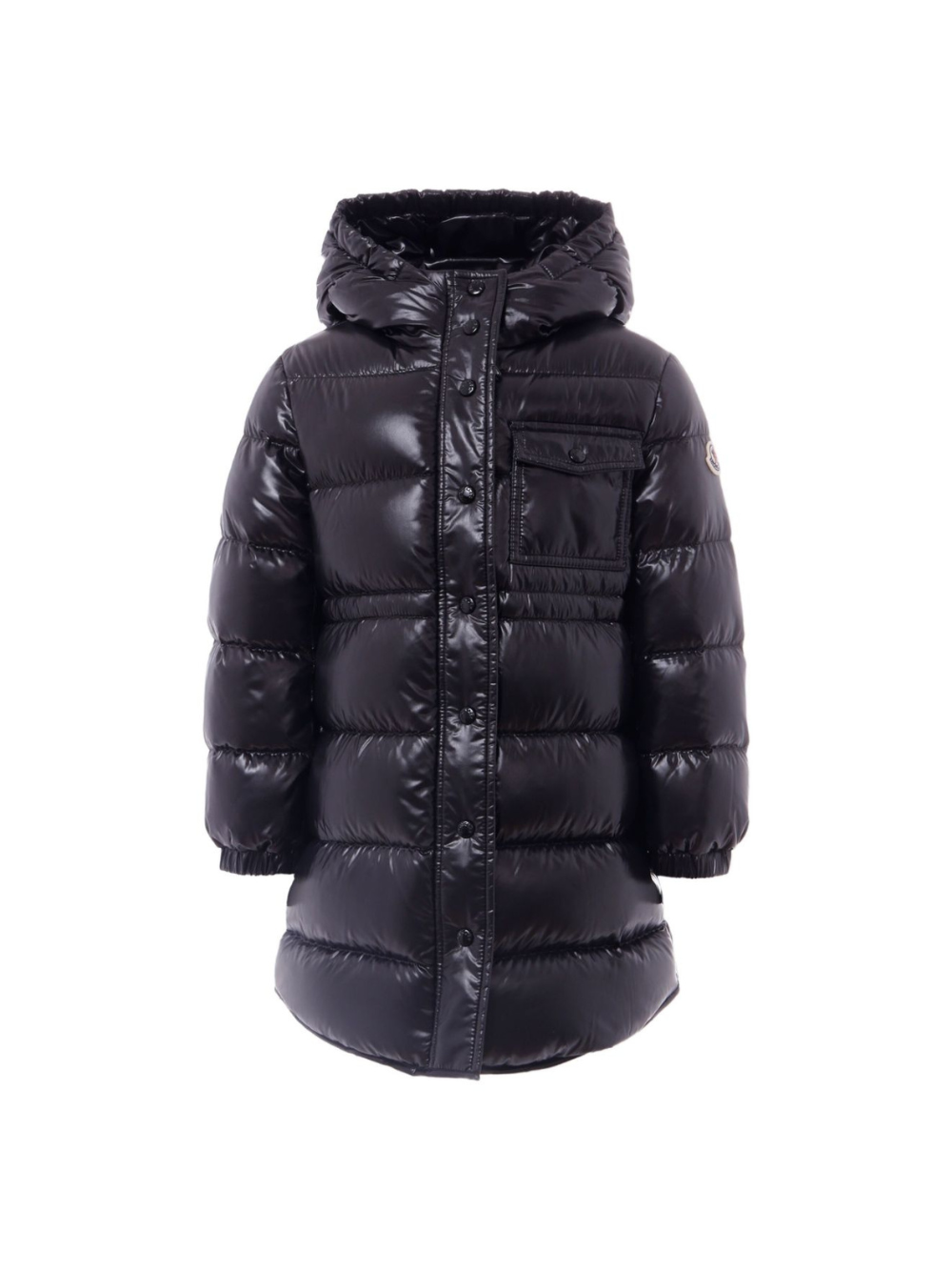 Giubbino trapuntato per bambina Moncler Enfant nero con cappuccio – Accessorio premium elegante