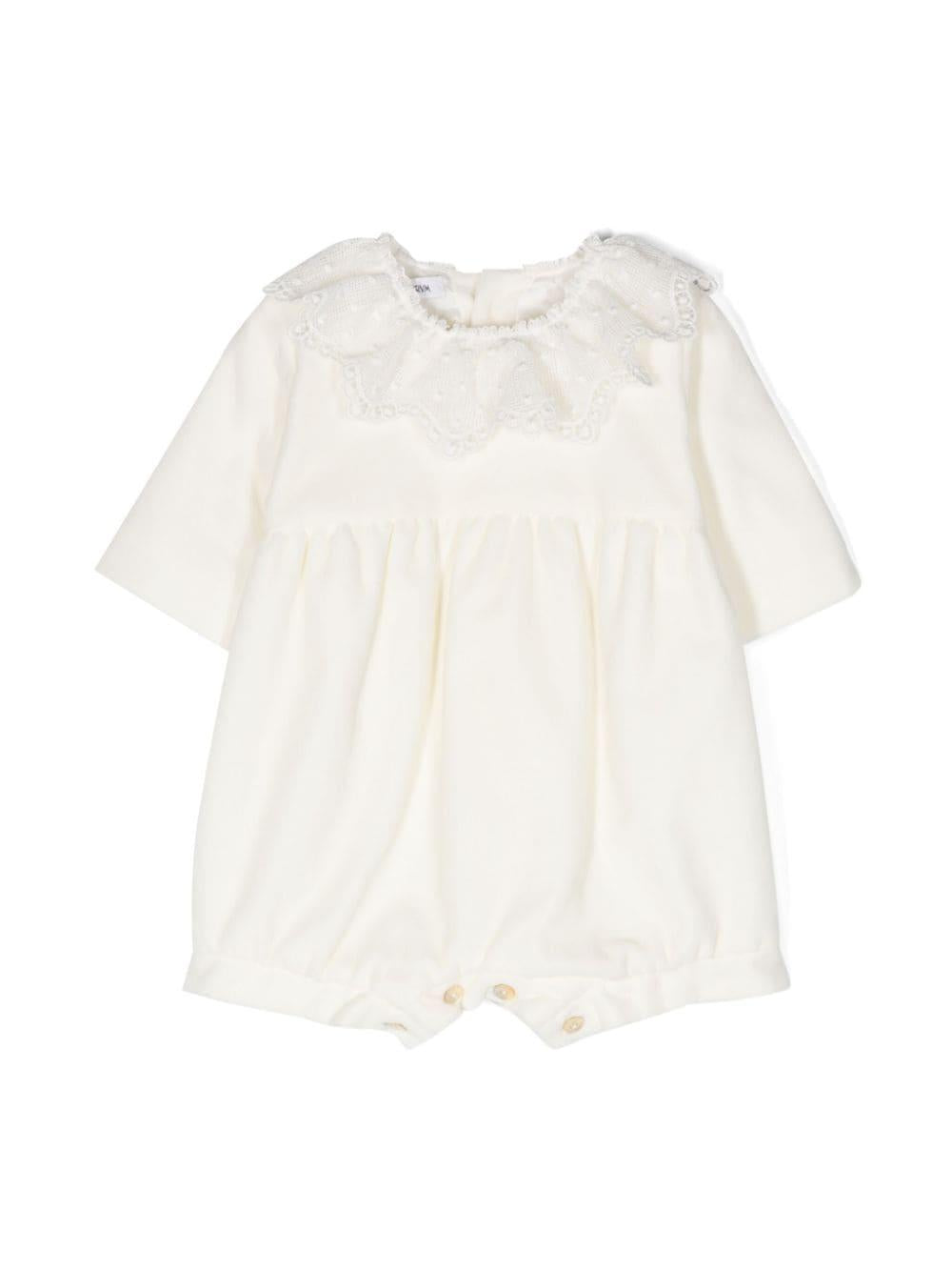 Tutina per neonata Jesurum Baby Piccolo Cà Foscari bianco con colletto in pizzo – Accessorio premium elegante