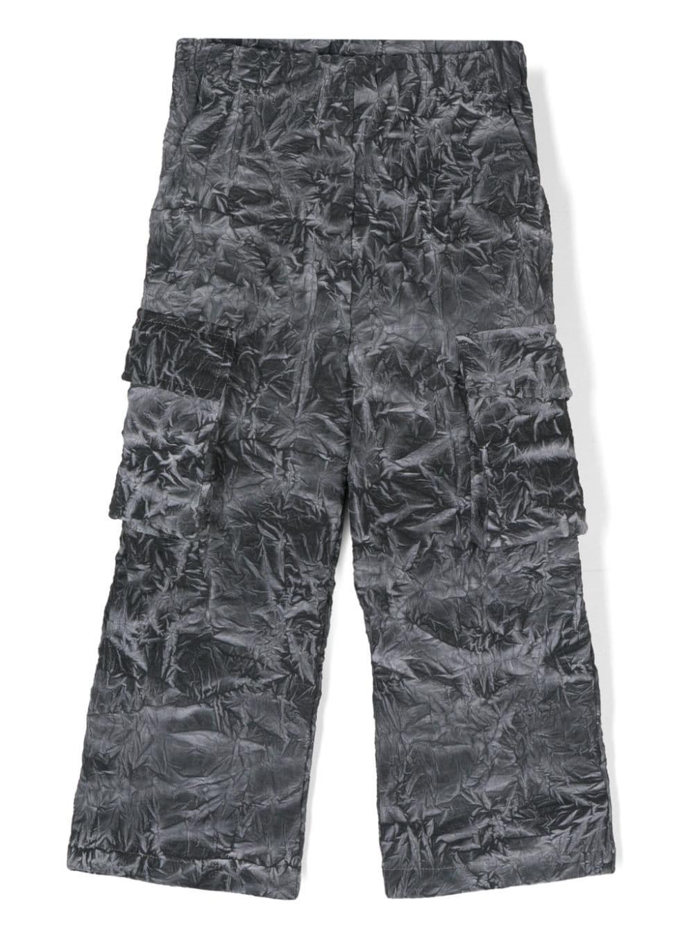 Pantaloni Patrick grigio per bambina con effetto stropicciato Douuod Kids – Accessorio premium elegante