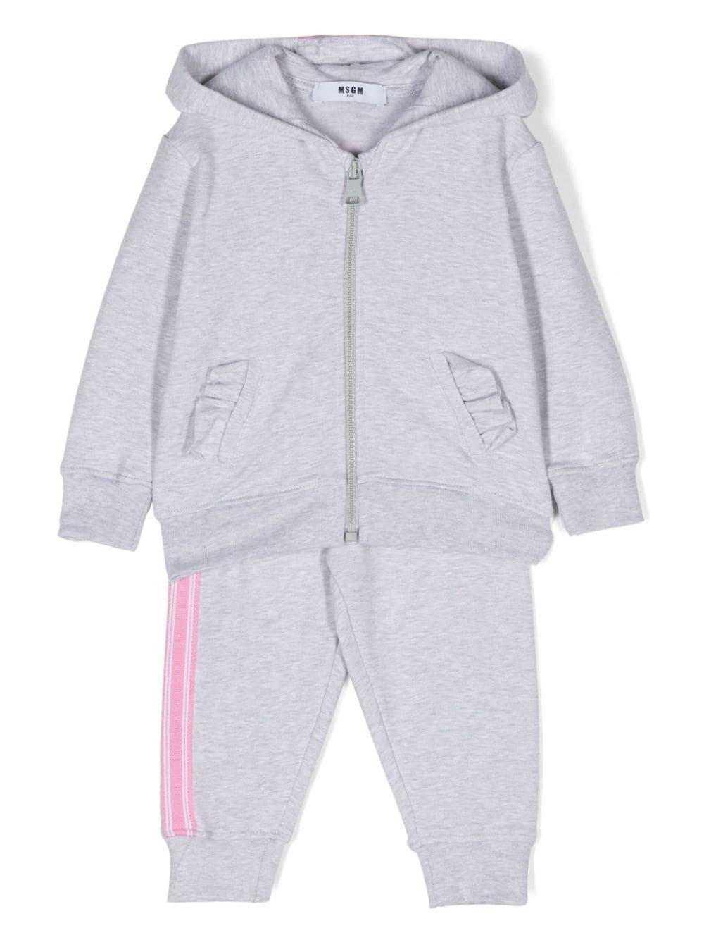 Tuta sportiva grigia per neonata con stampa MSGM Kids – Accessorio premium elegante