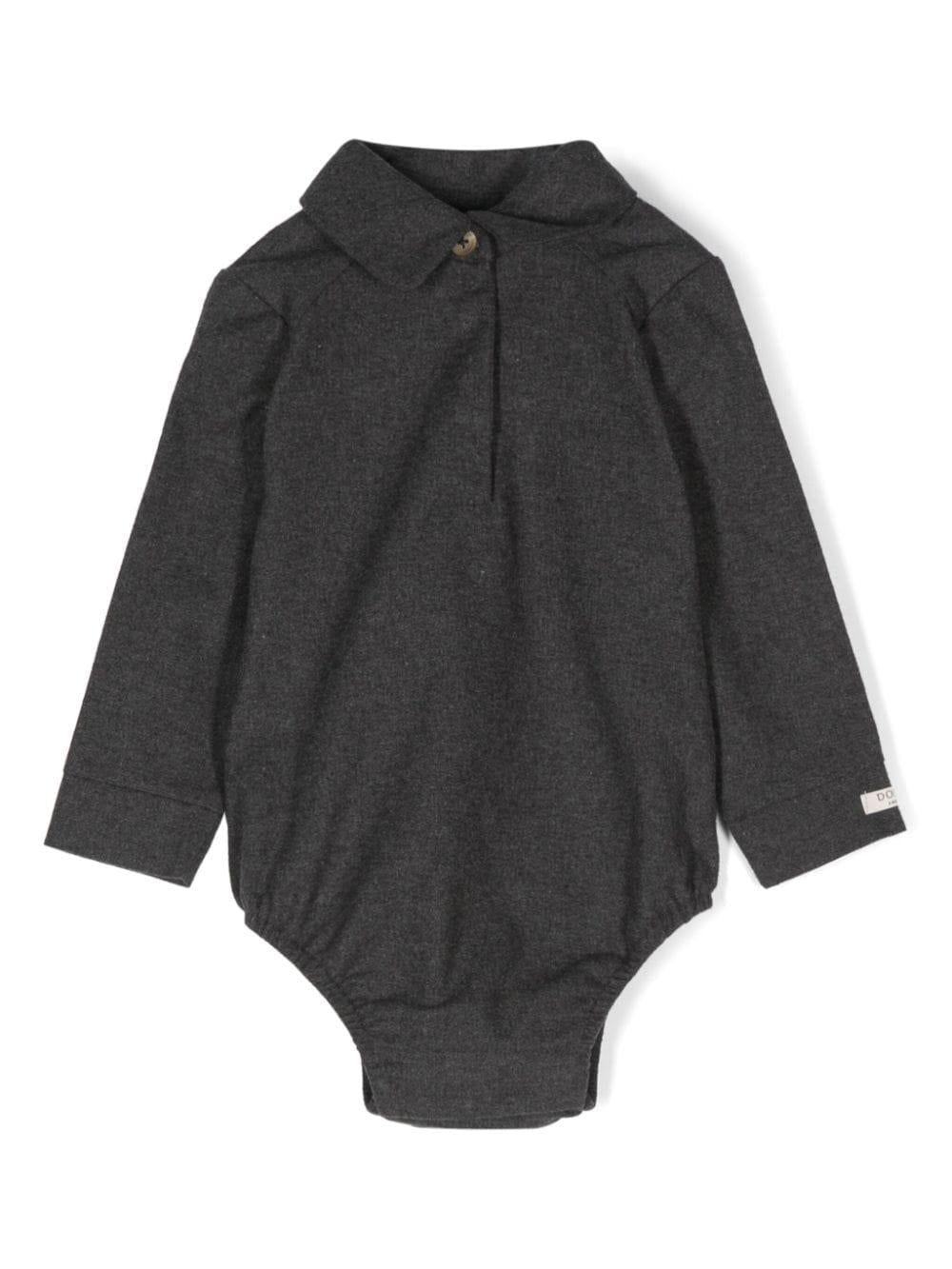 Body per neonati Donsje Romm grigio con colletto classico – Accessorio premium elegante