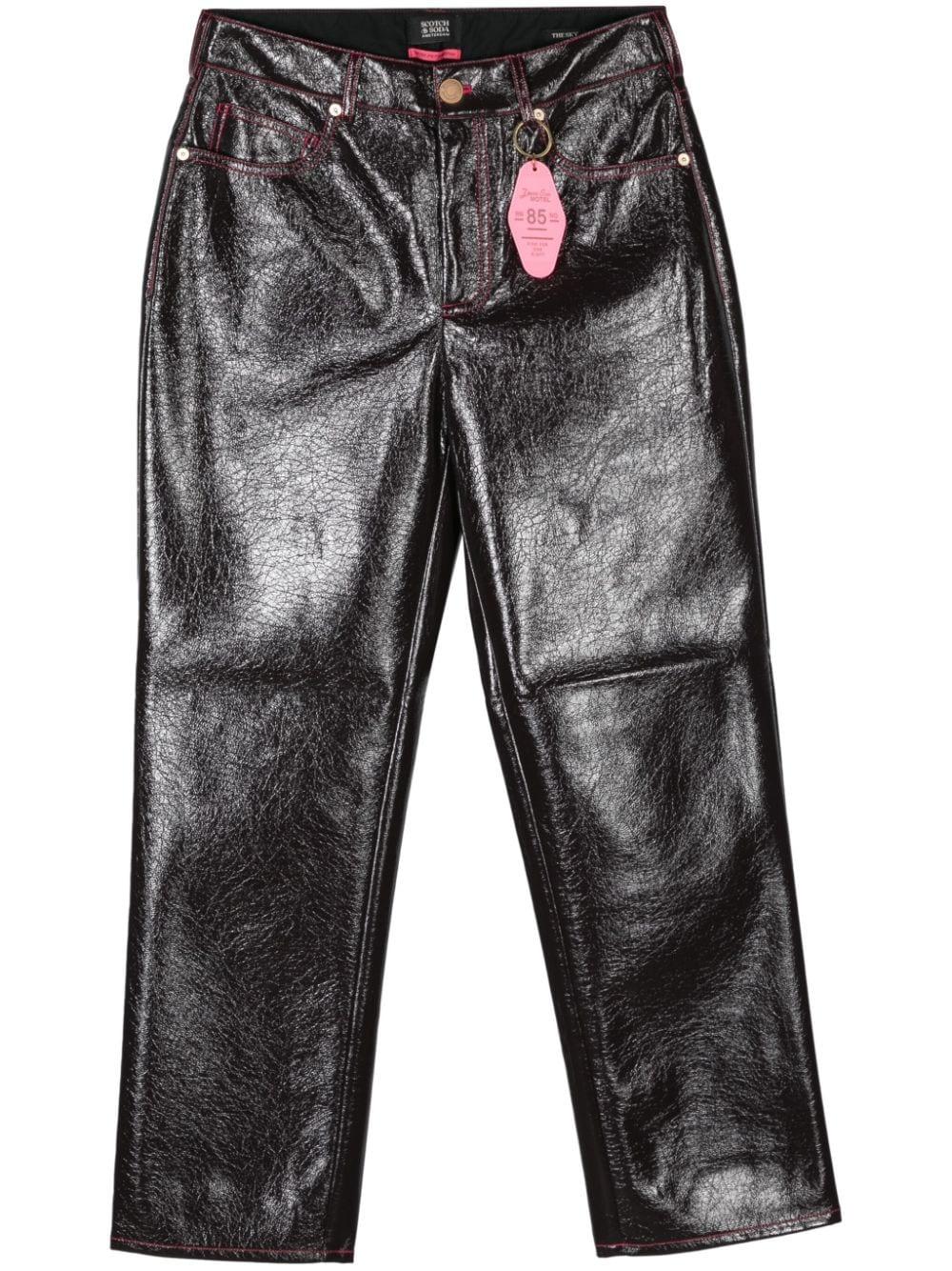 Pantaloni per donna Scotch & Soda marrone con effetto stropicciato – Accessorio premium elegante