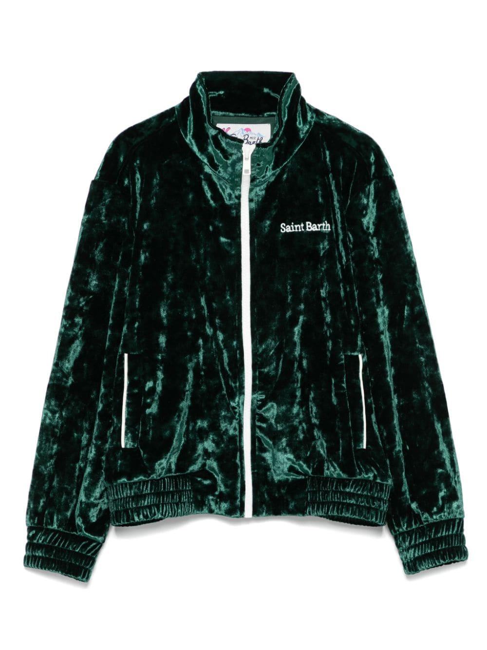Felpa sportiva con orlo elasticizzato per bambino MC2 Saint Barth Kids verde con collo alto – Accessorio premium elegante