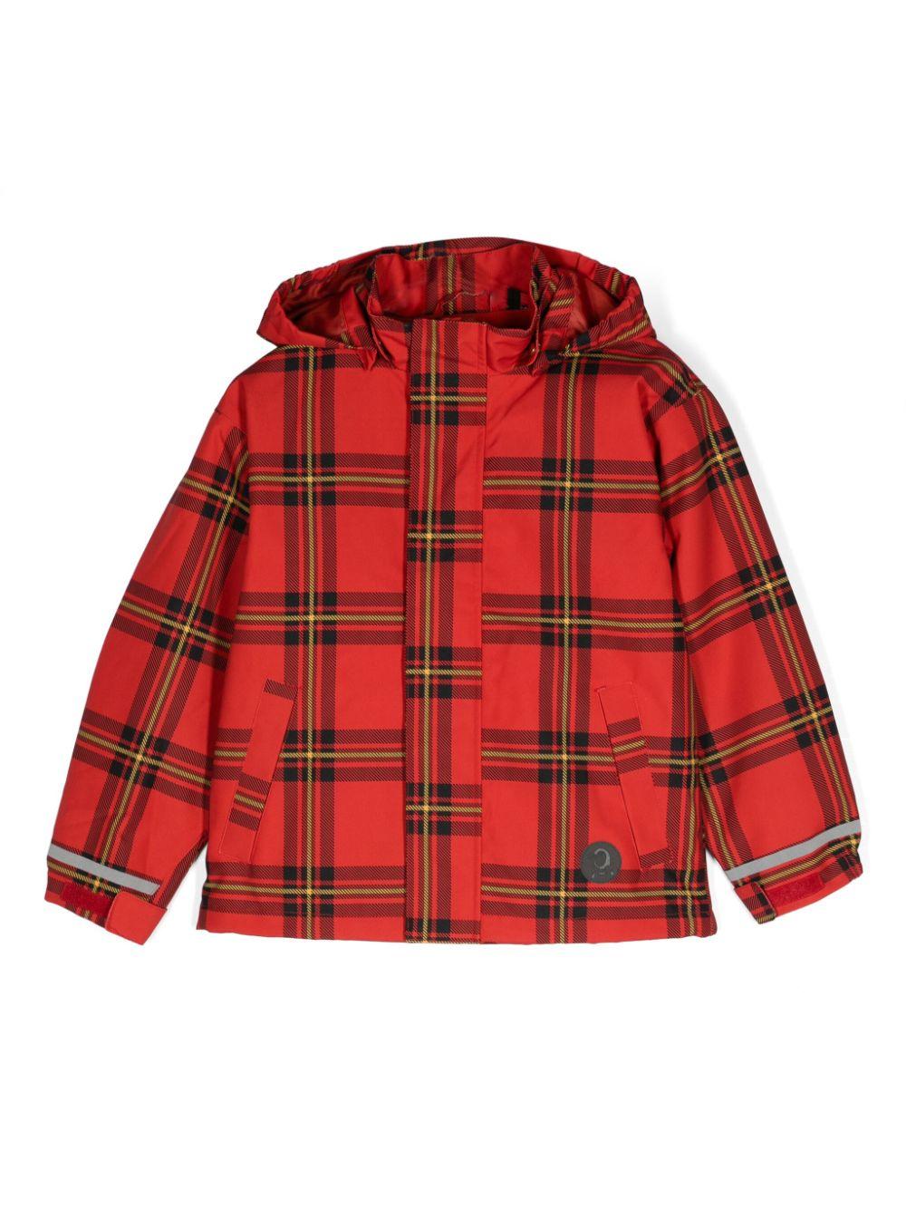 Giubbno per bambina Mini Rodini Edelweiss rosso con motivo a quadri tartan – Accessorio premium elegante