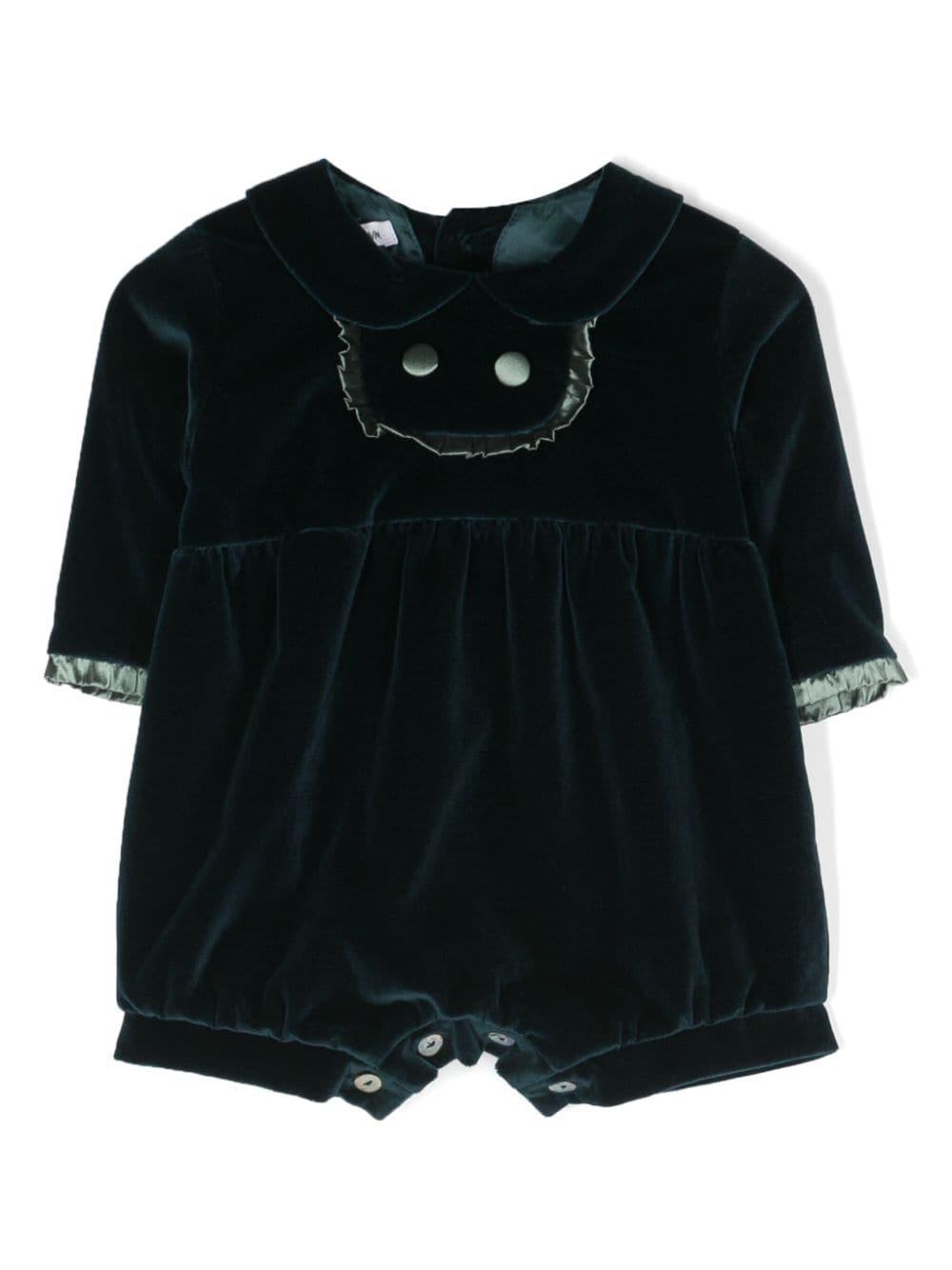 Tutina per neonata Jesurum Baby verde con dettaglio colletto – Accessorio premium elegante