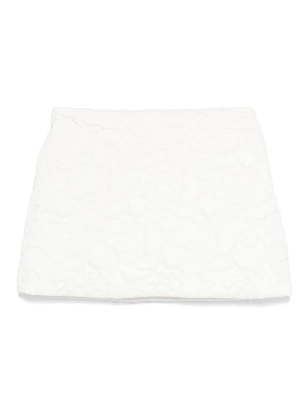 Minigonna matelassé per bambina Il Gufo bianco con motivo a fiori – Accessorio premium elegante