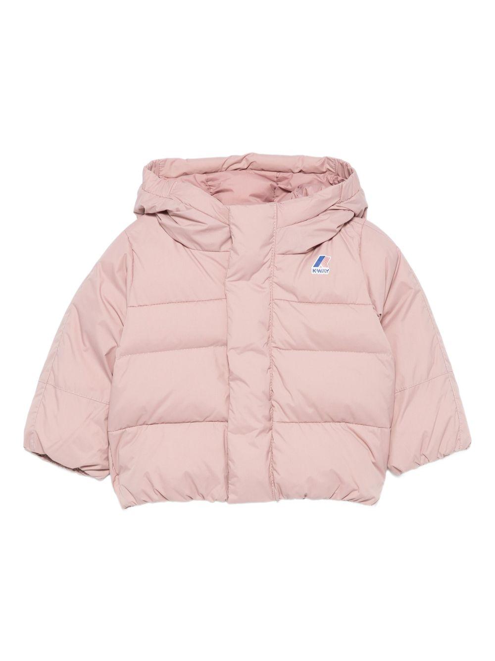 Giubbino per neonata K-Way Kids rosa con design trapuntato – Accessorio premium elegante