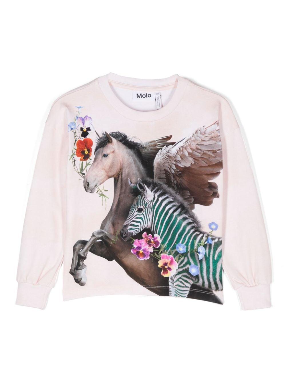 Felpa Renza per bambina Molo rosa con girocollo – Accessorio premium elegante