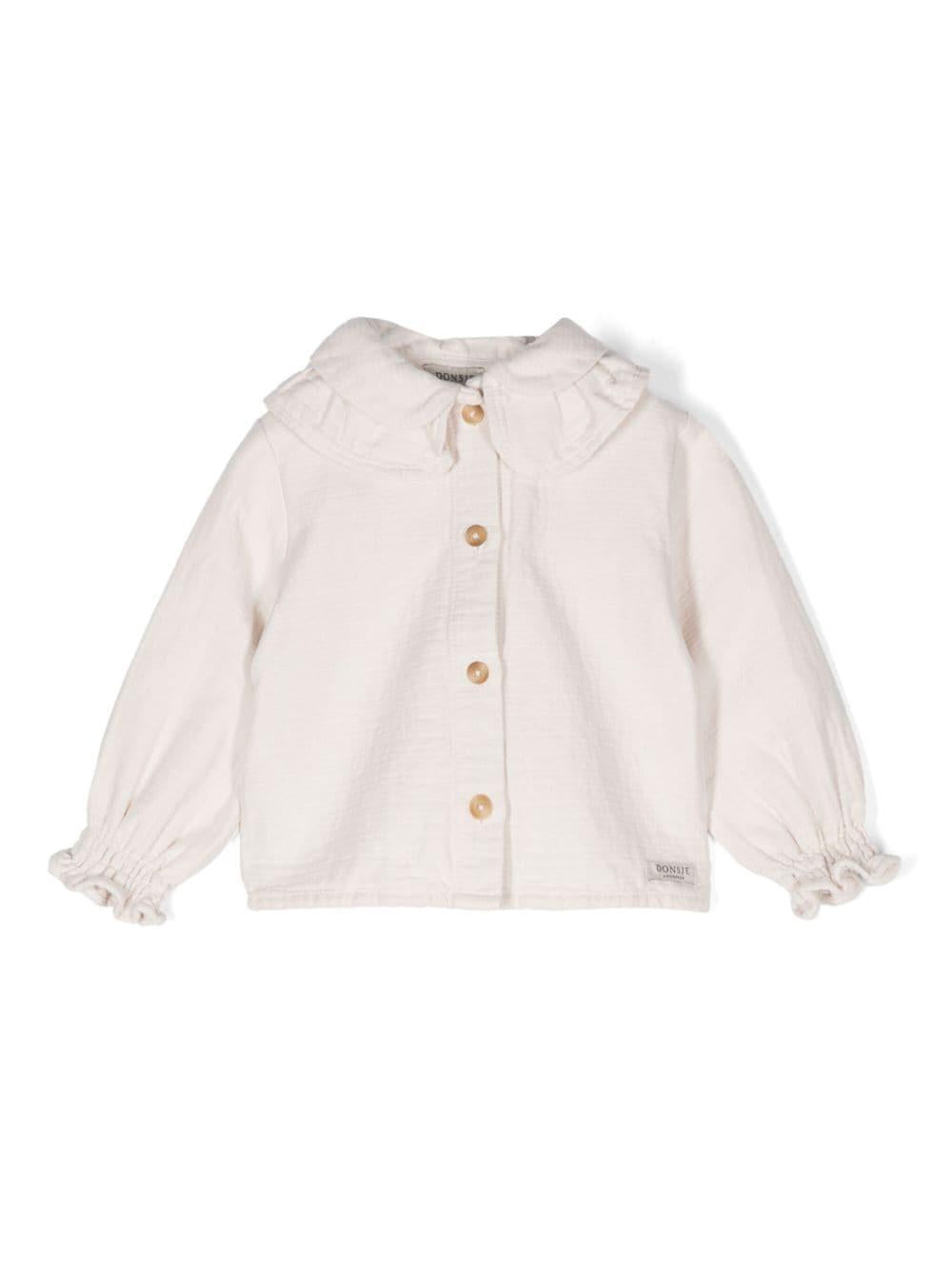 Camicia per neonata Donsje Miene rosa chiaro con dettaglio ruches sul colletto – Accessorio premium elegante