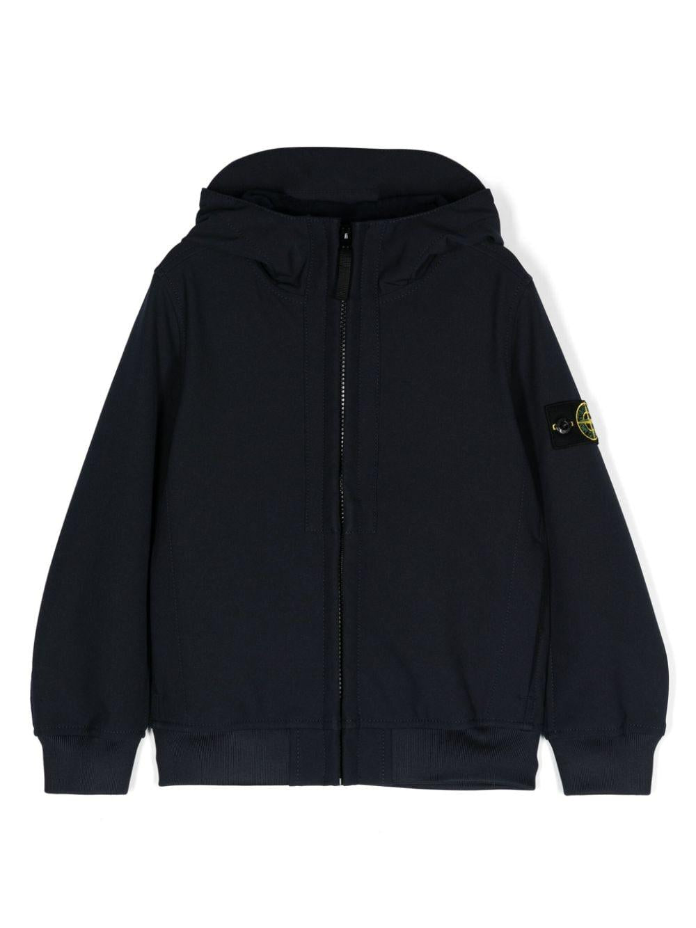 Giacca con motivo Compass per bambino Stone Island Junior blu con cappuccio – Accessorio premium elegante