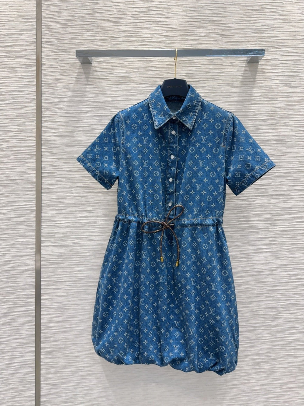 LV 25 Both Muscular Soft Elastic Waist Denim Dress Blue Cotton – Accessorio premium elegante