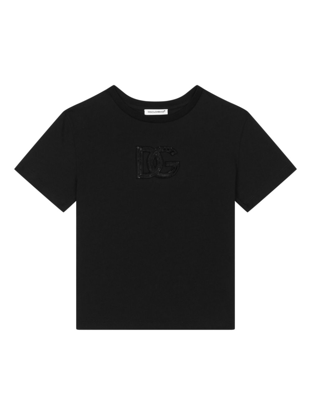 T-shirt con logo per bambino Dolce & Gabbana Kids nero con girocollo – Accessorio premium elegante