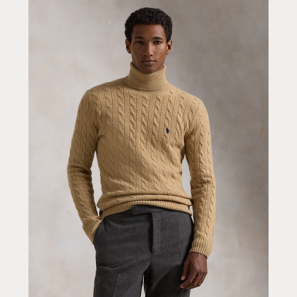 CABLE WOOL-CASHMERE TURTLENECK SWEATER – Accessorio premium elegante