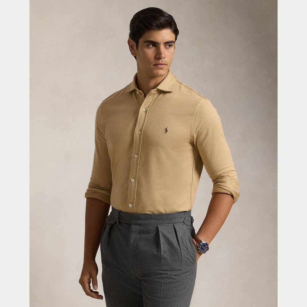 HERRINGBONE JACQUARD-KNIT SHIRT – Accessorio premium elegante
