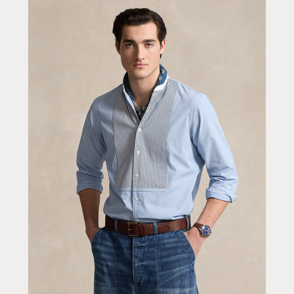 CLASSIC FIT END-ON-END BIB SHIRT – Accessorio premium elegante