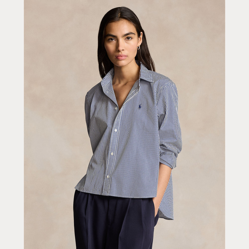 CROPPED BOXY STRIPED COTTON SHIRT – Accessorio premium elegante