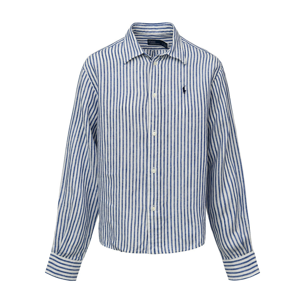 WIDE CROPPED GINGHAM LINEN SHIRT – Accessorio premium elegante