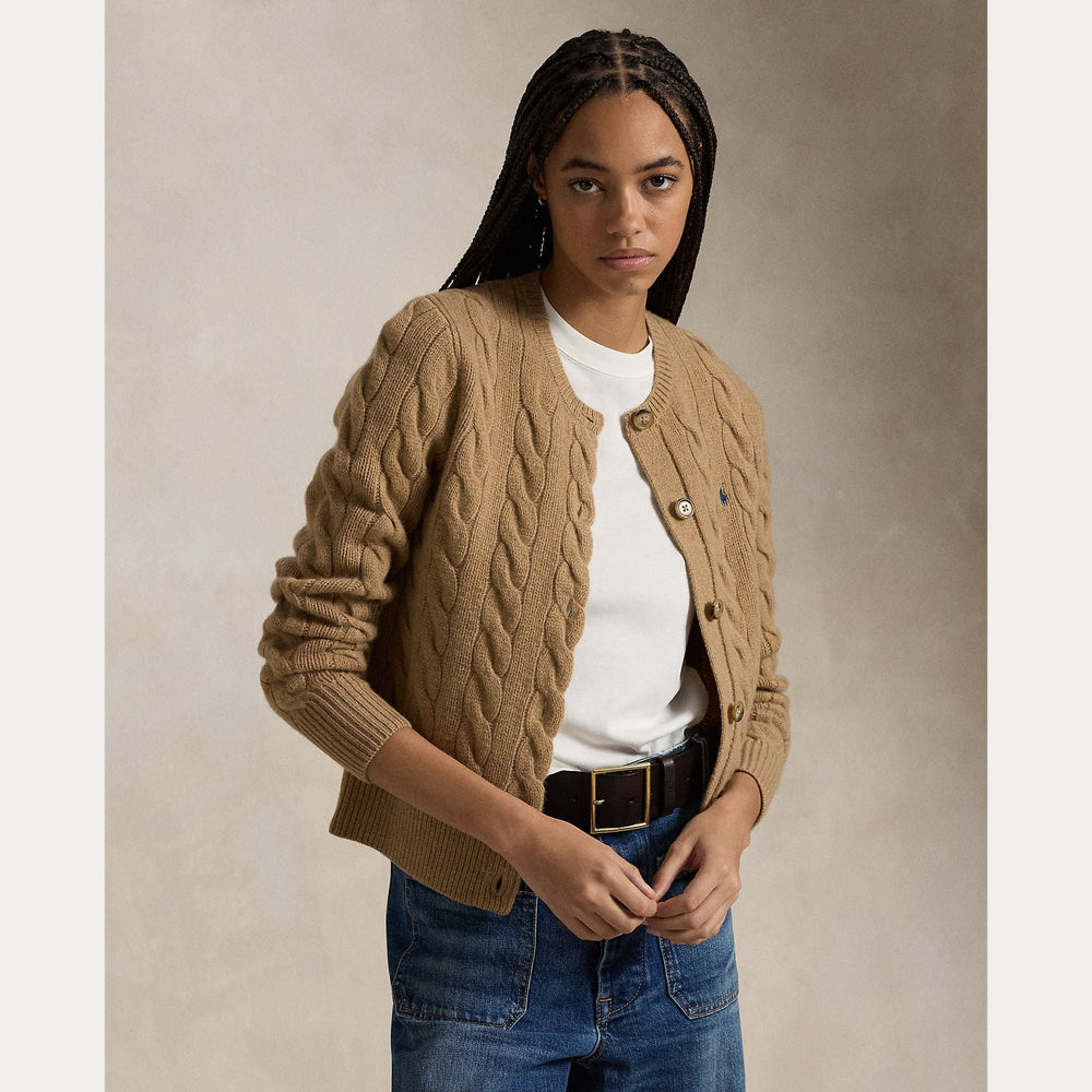 CABLE-KNIT WOOL-CASHMERE CARDIGAN – Accessorio premium elegante