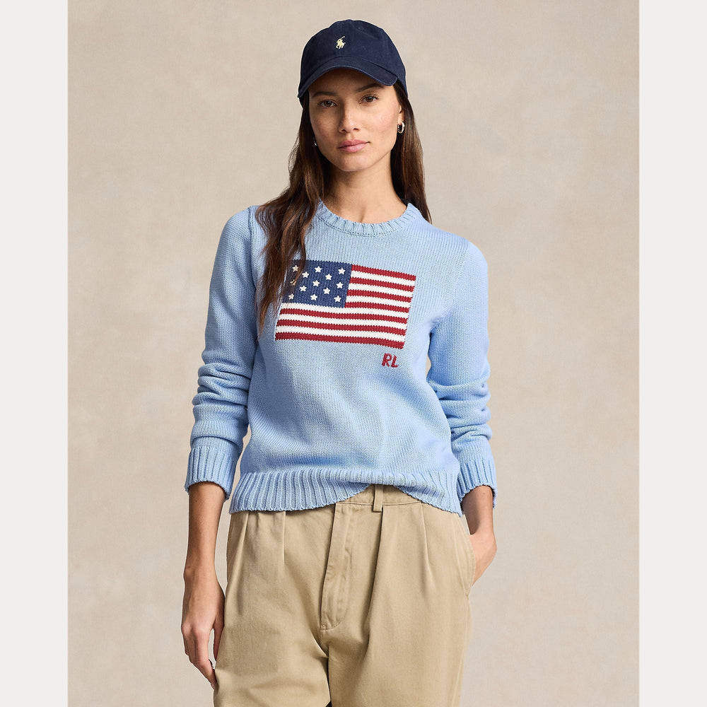 FLAG COTTON CREWNECK SWEATER – Accessorio premium elegante