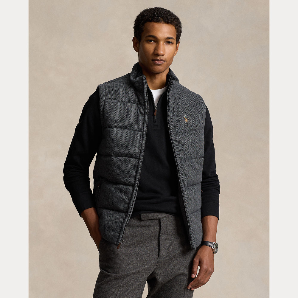 HERRINGBONE DOUBLE-KNIT VEST – Accessorio premium elegante