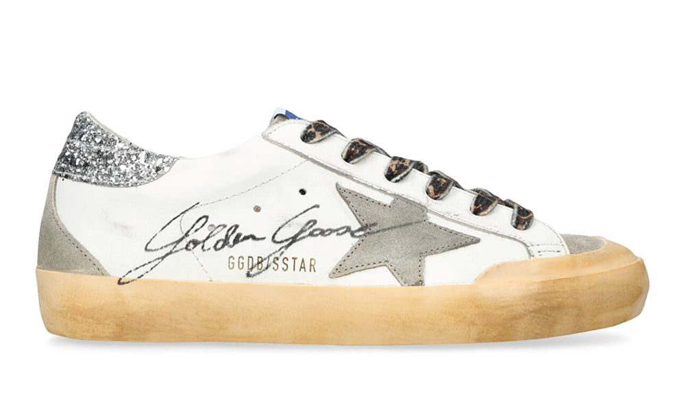 Golden Goose Wmns Superstar Penstar Classic 'White Silver Glitter' – Accessorio premium elegante