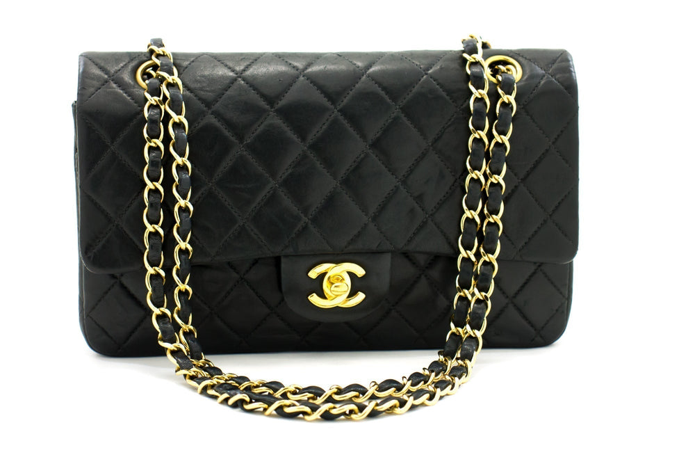 CHANEL 2.55 Double Flap Medium Chain Shoulder Bag Black Lambskin i51 – Accessorio premium elegante