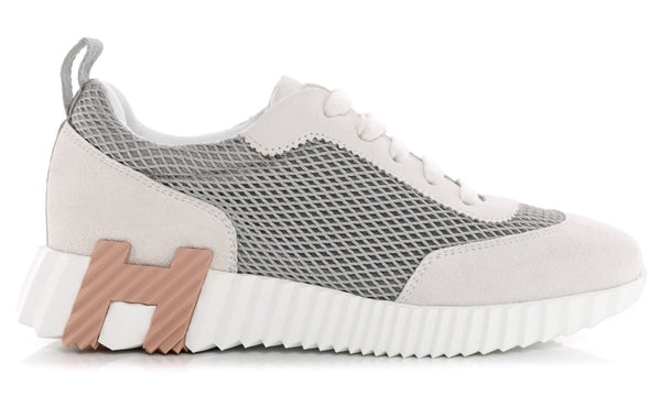 Hermès Air Mesh Suede Goatskin Bouncing  "Gris Lulea White" – Accessorio premium elegante
