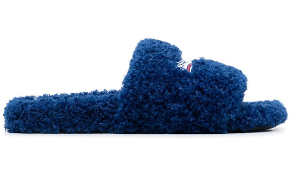 Balenciaga logo-embroidered slides "Blue" – Accessorio premium elegante