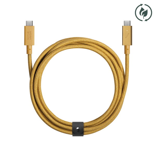 Native Union Belt Cable Ultra Strength USB-C to USB-C Cable 2.4 Meter - Kraft – Accessorio premium elegante