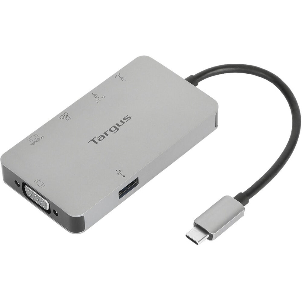 Targus USB-C Dual Port 4K Video Docking Station with HDMI/VGA and 100W PD Pass-Thru Space Gray – Accessorio premium elegante