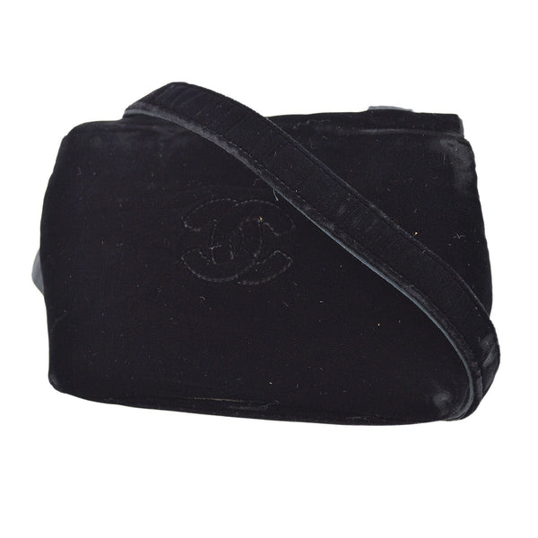 CHANEL 1991-1994 Camellia Crossbody Bag Black Velvet – Accessorio premium elegante