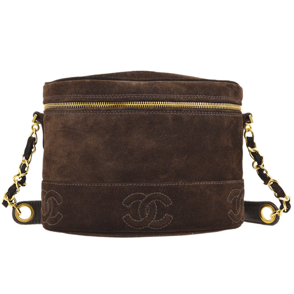 CHANEL 1996-1997 Brown Suede Triple CC Shoulder Bag – Accessorio premium elegante